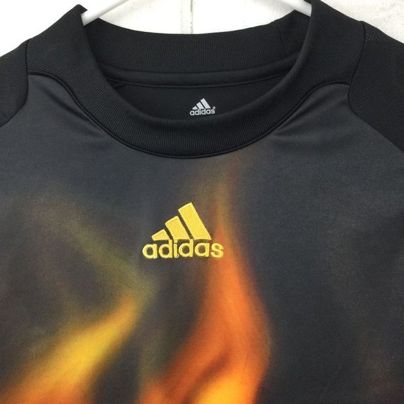Adidas Climacool Soccer Goalie Jersey, Black w/Flames, Padded Elbow, size Small - Picture 3 of 10